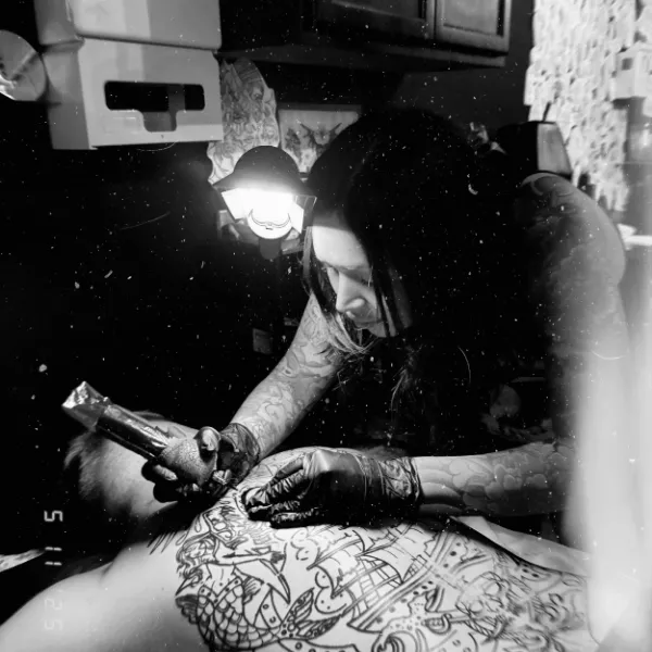 Suzie Q, tattoo artist at Dame of the West Tattoo